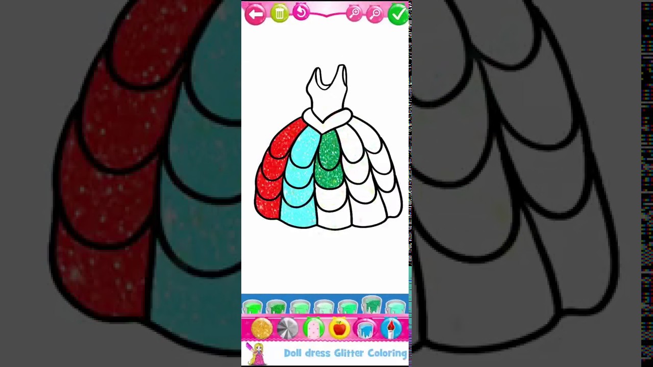 Glitter dress coloring and drawing YouTube