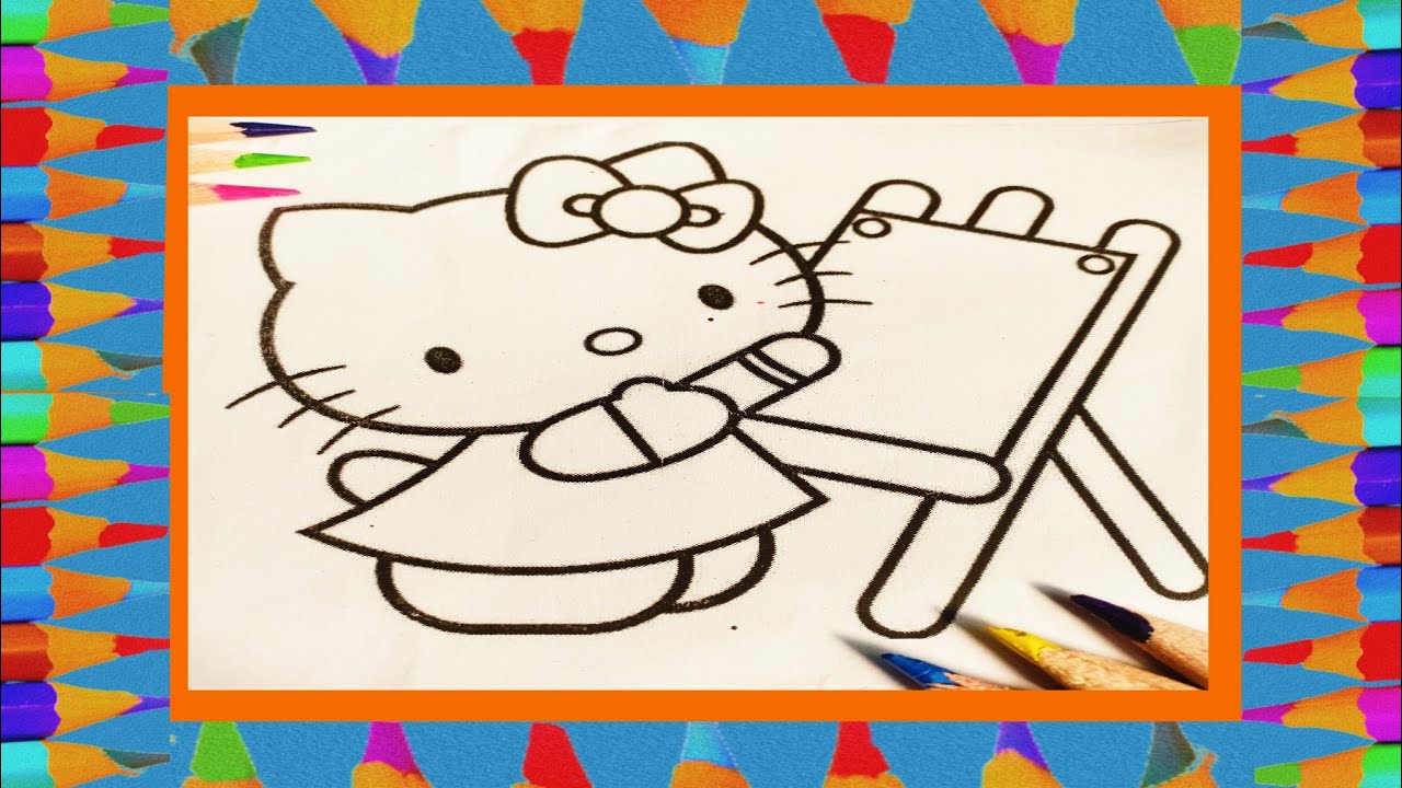 How To Paint Hello Kitty | Hello Kitty Cute Coloring Book Page | Mimmi Fun Paint #103 - YouTube