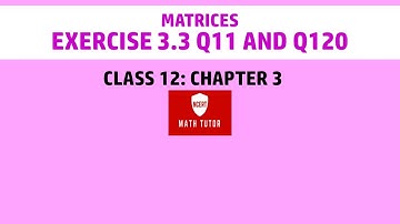 31. Class 12 Maths Matrices Exercise 3.3 Q11 Q12|2nd PUC maths matrices exercise 3.3 in English