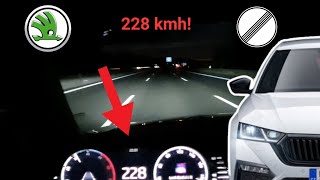 Skoda Octavia IV 2022 top speed on german Autobahn POV [4K] | Matrix headlights test | 2.0 tdi 110kW