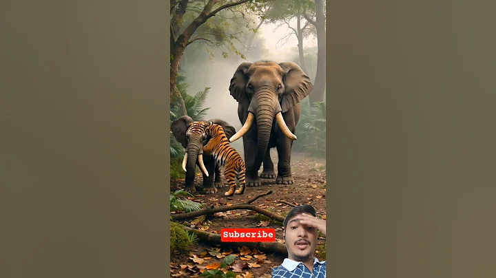 Tiger Catch Elephant Baby 🐯#shorts #shortsfeed #elephant #tiger #animals #wildlife #animal #ytstudio