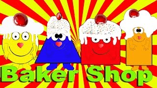 The Shapes | VIVASHAPES | Four Funny Cakes In A Bakers Shop | Nursery Rhymes for kids.
