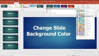 Với Microsoft PowerPoint 2017, bạn có thể dễ dàng thay đổi màu nền trang trình bày của mình để tạo ra sự tươi mới và chuyên nghiệp. Bạn có thể tùy chọn từ nhiều màu sắc và tạo các hiệu ứng độc đáo để tăng cường mức độ thu hút của slide của mình. Hãy xem hình ảnh liên quan để biết thêm chi tiết về cách thay đổi màu nền trong Microsoft PowerPoint