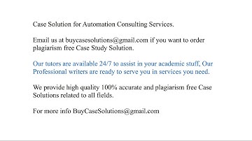 Case Solution Automation Consulting Services