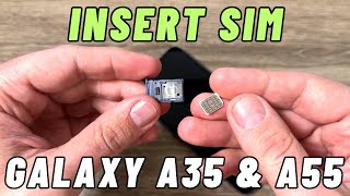 How to Insert SIM CARD & Memory SD in Samsung Galaxy A35 & A55
