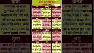 26 October 2025 आज का राशिफल #motivation#hinduastrology#trendingshorts#motivational#gk#jyotishvidhya