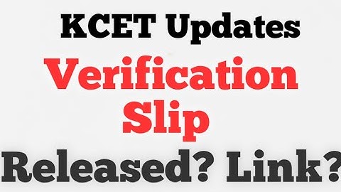 Verification Slip #kcet #kea #kcet_updates #kea_updates #verificationslip