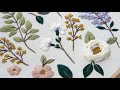 Lilac and cherry blossom embroidered botanical elements for beginners