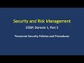 CISSP Domain 1, Contribute to and enforce personnel security policies and procedures