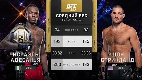 Исраэль Адесанья vs Шон Стрикланд полный бой  - UFC 302