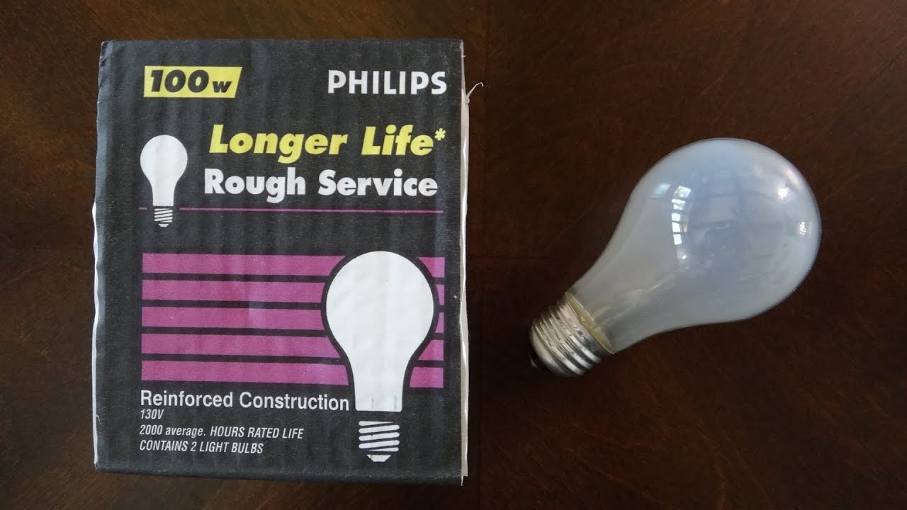 Philips 100watt Rough Service Light Bulbs - YouTube