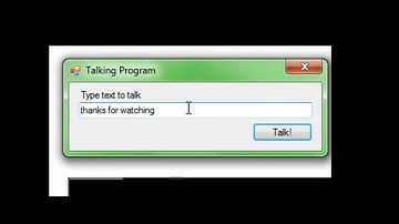 How to make a "Talking Program" - Visual Basic 2008