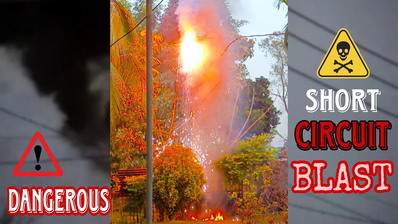 DANGEROUS Electrical Short Circuit Short Circuit on Electric Pole