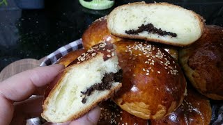 بريوش بنة زمان قطني محشي بالشوكولا بكميات كبيرة ومقادير بسيطة متوفرة في كل بيتBrioche