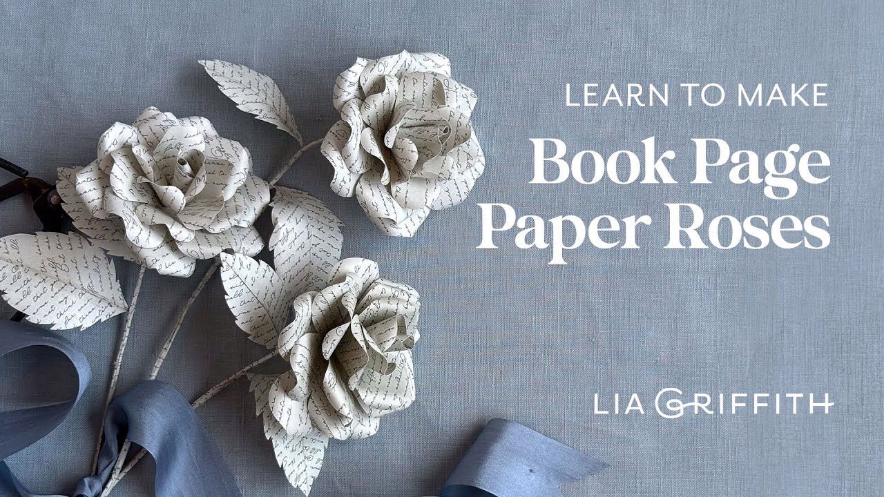 🎥 HOW TO Make a Book Page Paper Rose | Step-by-Step Video Workshop Tutorial 🌹