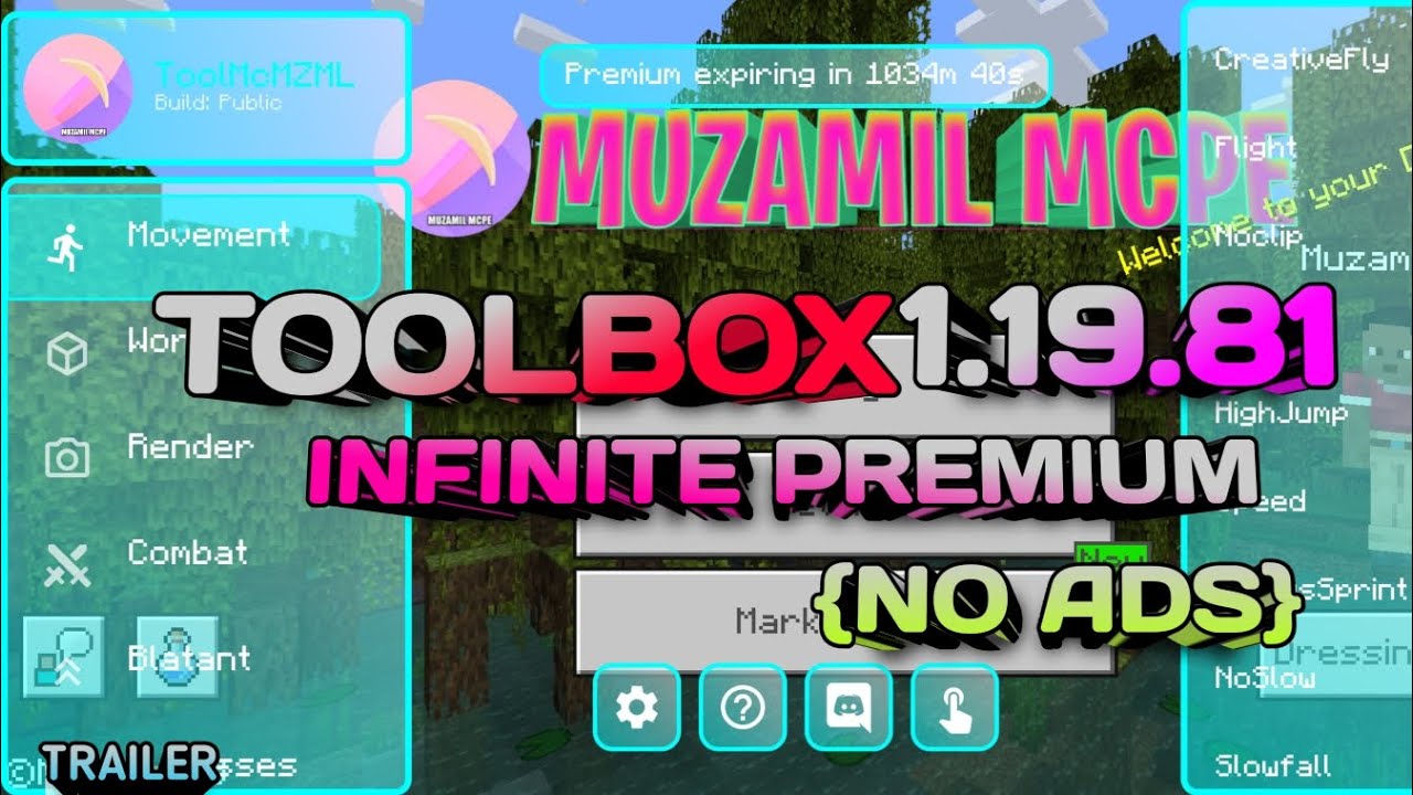 TOOLBOX FOR MINECRAFT 1.19.81 Infinite Premium Time 2023[Minecraft Mod Menu] MUZAMIL MCPE YouTube
