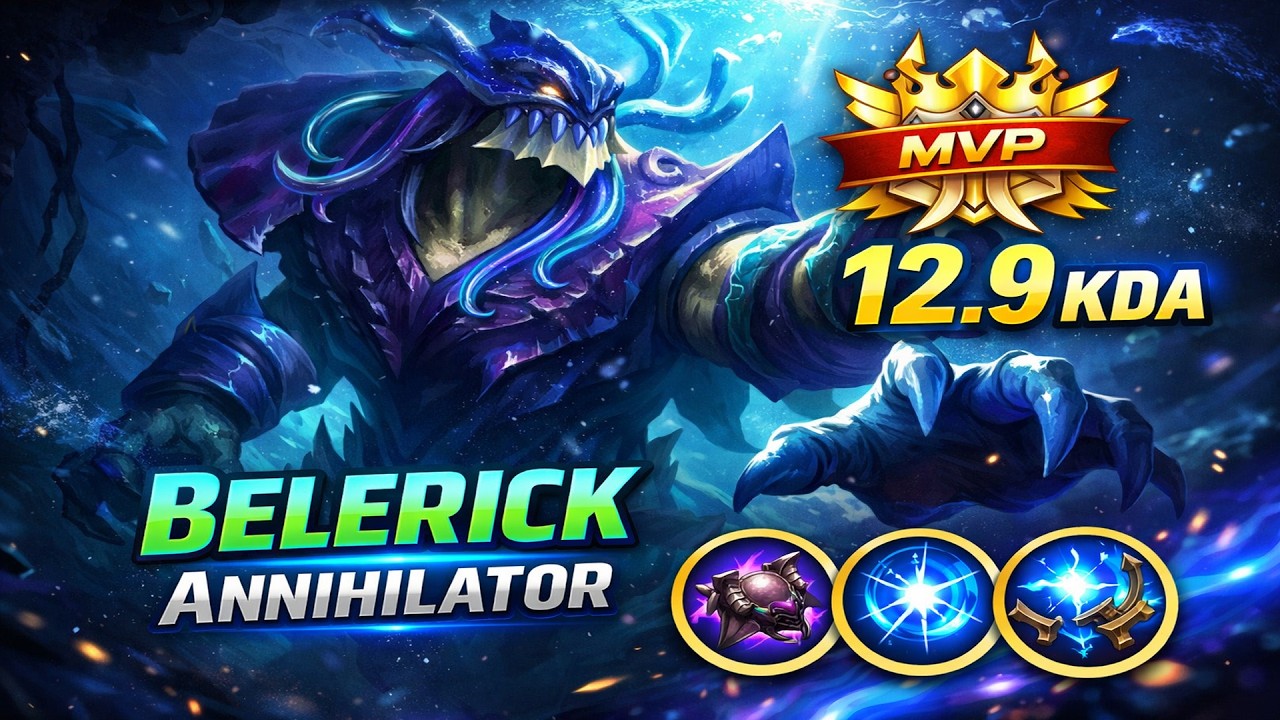 100% UNKILLABLE!! MVP Tank Belerick NonStop Roam & Gank!! - Build Top 1 Global Belerick ~ MLBB