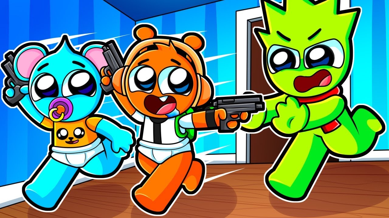 ¡BEBE OREN y BEBE SKY DESTRUYEN la CASA de SU PAPÁ! 😂 SPRUNKI