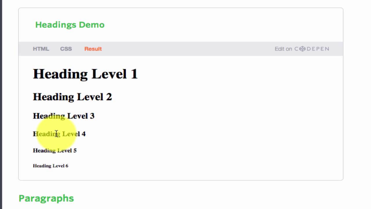 HTML Headings programming logic and design pdf