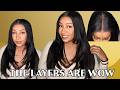 ፀጉር ቤት ሳይሄዱ እንደዚህ 🔥 BEAUTIFUL PRE-LAYERED, PRE-CUT LACE, GLUELESS WIG!  (ft Isee Hair)