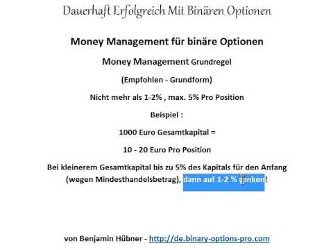 Binare Optionen Grundlagen Das Richtige Money Management Youtube