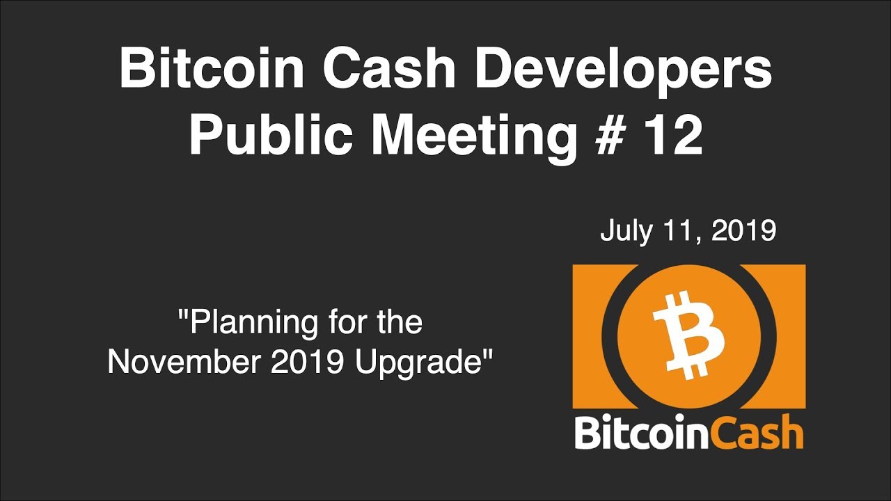 Bitcoin Cash Development Video Meeting 12 July 11 2019 - 