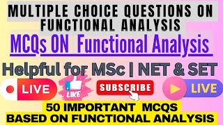 #01 |50 Important MCQS on Functional Analysis|50 Objective Questions based on Functional Analysis Profile