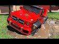 Power wheels Mercedes AMG 63 stuck in the mud - Dima go to car wash