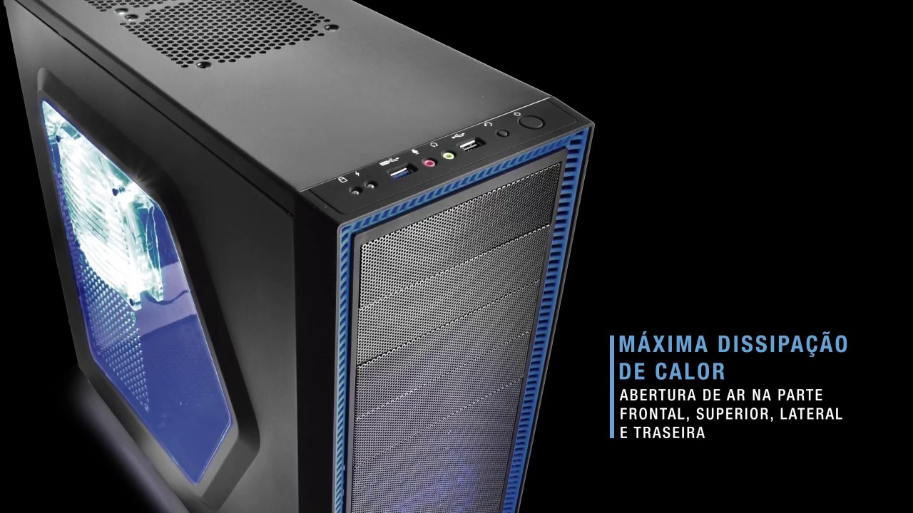 Gabinete Multilaser Gamer Warrior Subzero 3 Coolers Com LED Sem Fonte -  GA134 - Premier Shop - YouTube