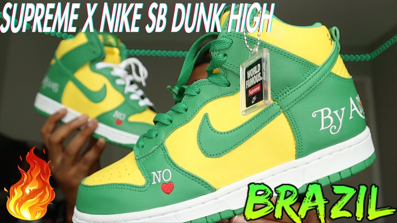 Supreme x Nike SB Dunk High By Any Means Brazil