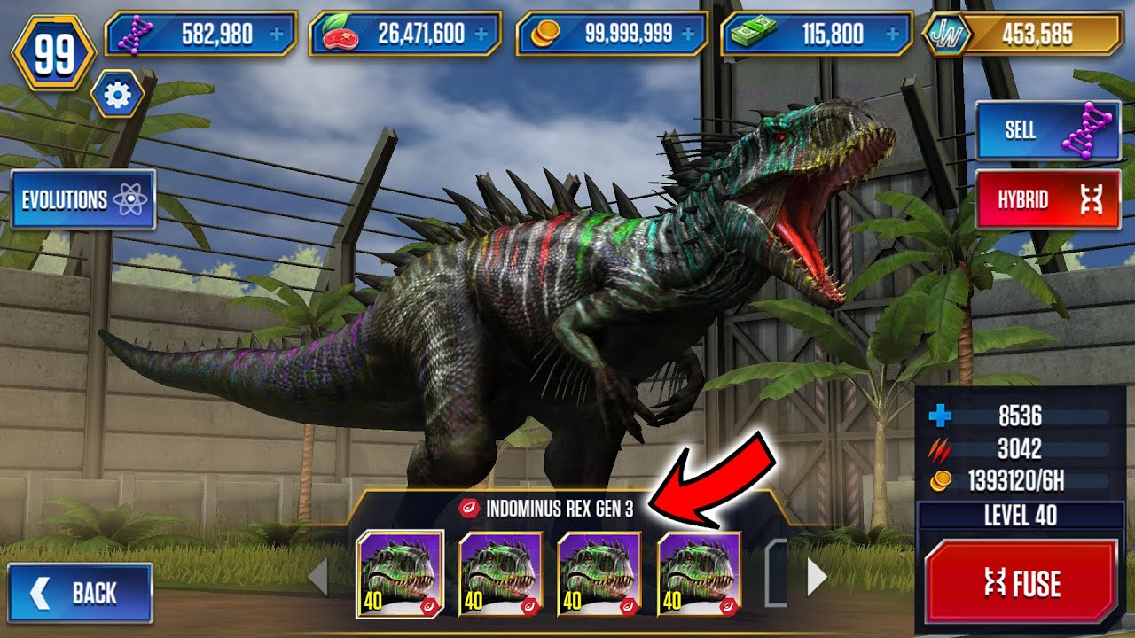 Fuse for the Indominus Rex GEN2 as - Jurassic World Alive