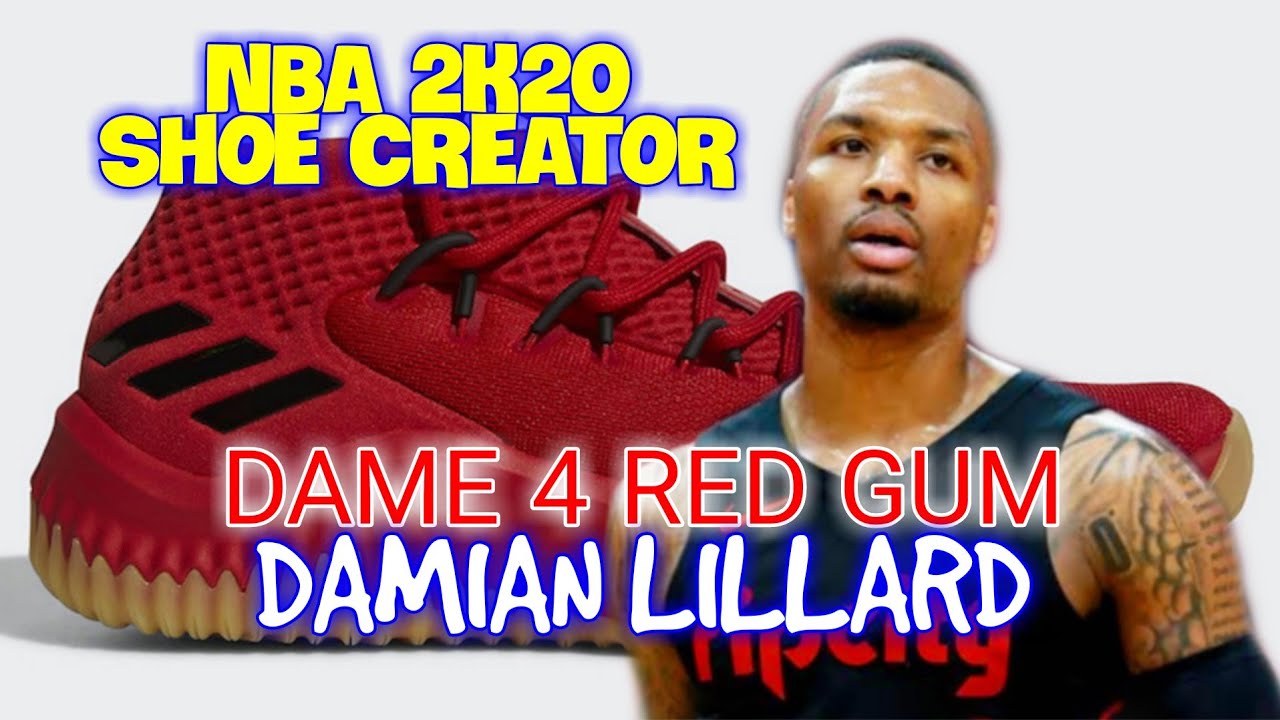 NBA Shoe Creator DAME 4 RED GUM DAMIAN LILLARD / NBA 2K20 Shoe Creator