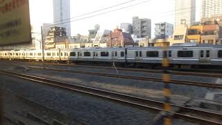 JR東日本E217系MT68　側面展望　市川→錦糸町（総武線快速）　クラY-14編成