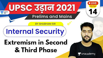 UPSC Udaan 2021 | Internal Security by Shubham Sir | Extremism in Second & Third Phase