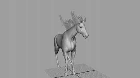 Horse Animation (playblast)- jumping, gallop & rearing with dynamic hairs