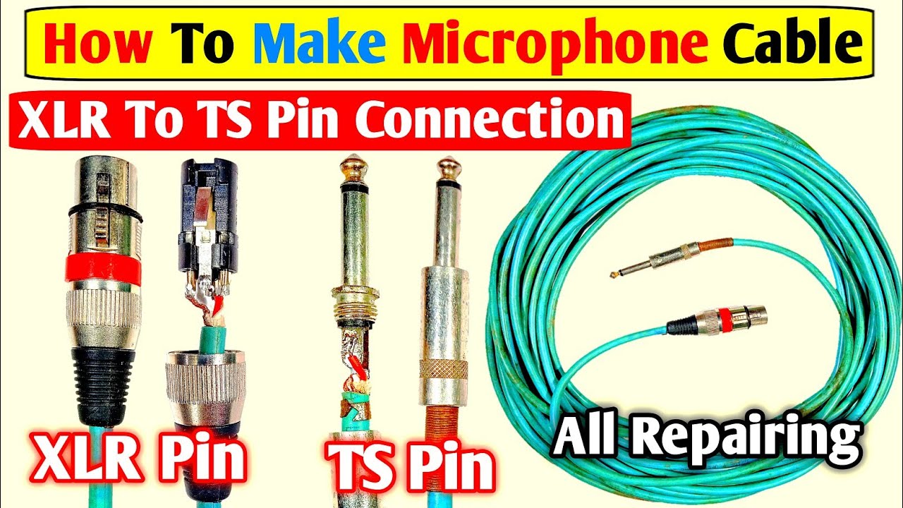 How To Make Microphone Cable XLR Female To Ts Jack Pin All Wire