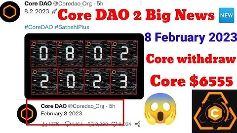 Core mining New update Satoshi core withdraw start 😱 core coin price Live 🛑 1 core $6555. Core Dao