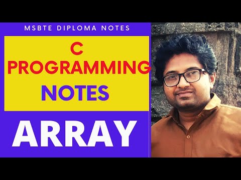 MSBTE 22226-Programming in C PCI Notes  Chapter 4 Arrays in programming in C