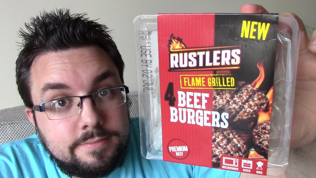 Rustlers Flame Grilled Beef Burgers Review YouTube