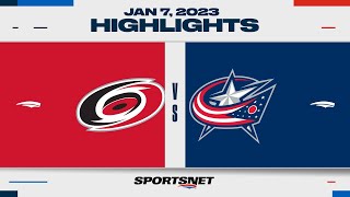 NHL Highlights | Hurricanes vs. Blue Jackets - January 7, 2023