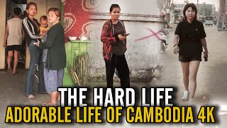 Adorable Life Of Cambodia 4K WALK THE STREET | Slum, Street Food, Certain Life of Phnom Penh!