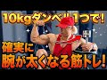 10kgのダンベル1つ!確実に腕が太くなる筋トレ!Arms workout at home! #筋トレ #自宅トレーニング #腕トレ #筋肉 #workout #fitness