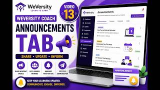 WeVersity Announcements Tab | Complete Guide for Coaches