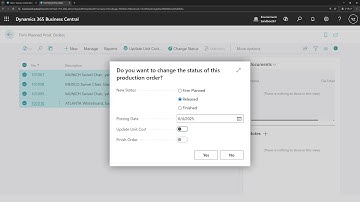 Business Central short video: Change production order status in bulk