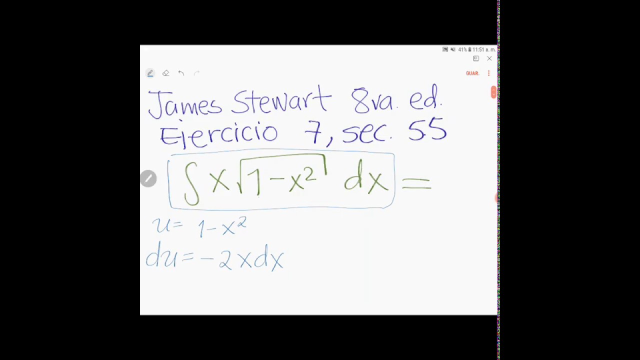 Cálculo integral, James Stewart, 8va edición, ejecicio 7 sec 5.5 - YouTube