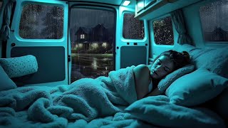 99% Instantly Fall Asleep with Rain Sounds Outside Camping Car Window at Night for Deep Sleep