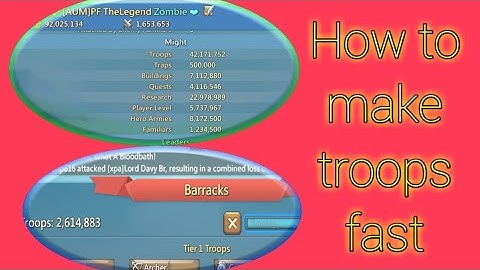 How to train troops fast ? lord