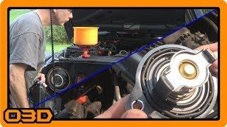 Thermostat Housing Replace and Bleeding Air from Cooling System  2015 Jeep Wrangler JK 3.6L