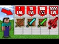 Minecraft NOOB vs PRO: WHICH RAREST SWORD WILL NOOB UNBLOCK FOR 1000LVL VS 100LVL VS 10LVL VS 1LVL?