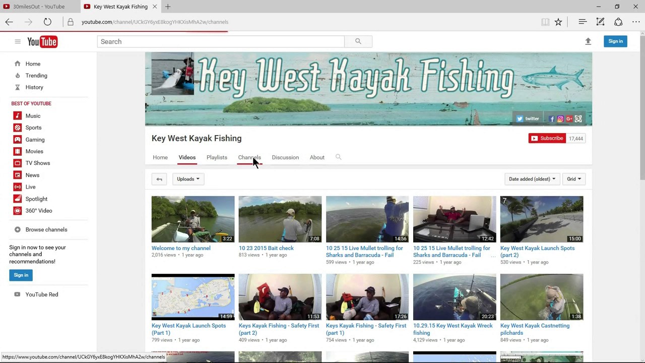 kayak flight YouTube Fishing #5 - Analyzing My/Your Channel
